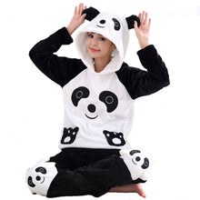 Thick Warm Coral Velvet Pyjamas Sets For Women Autumn Winter Flannel Female Cartoon Panda Unicorn Hooded Animal Pants Sleepwear - DirectM