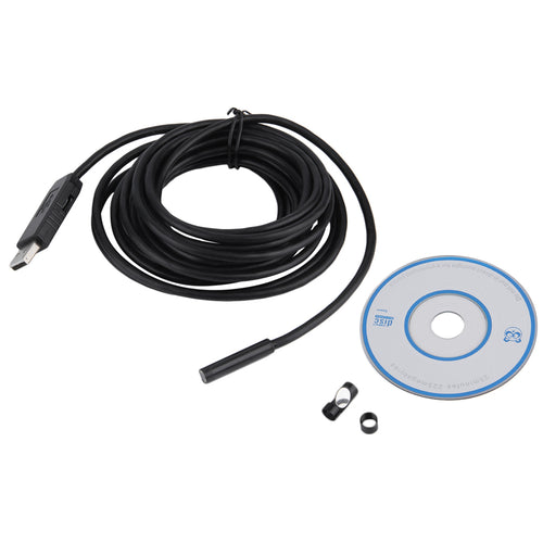 7mm Lens 5M USB Endoscope Waterproof 6 LED Borescope Tube Inspection Video Photo Capture Mini Camera with Driver CD Black New - DirectM
