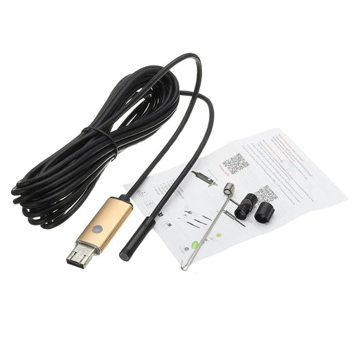 1Pc 5M 7mm 2 In 1 Smartphone USB Endoscope Inspection Camera Waterproof - DirectM