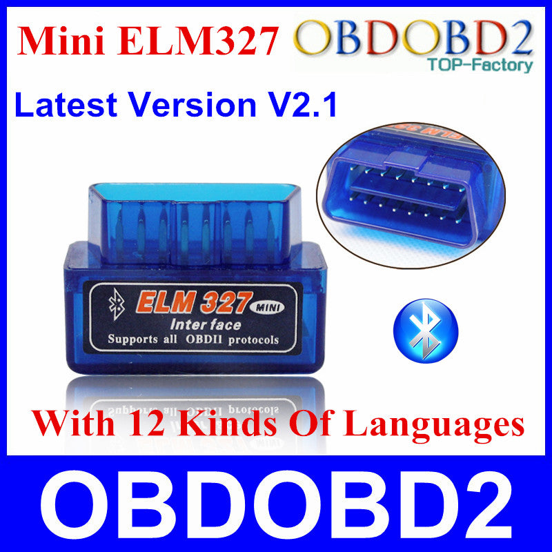 2016 Mini ELM327 ELM 327 Bluetooth V2.1 OBD2 OBDII Diagnostic Tool For Android Torque Car Code Scanner Multi-Languages Free Ship - DirectM