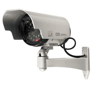 Solar Powered Fake Camera Indoor Outoodr Dummy Bullet CCTV Security Surveillance Camera with Blinking IR LED - DirectM