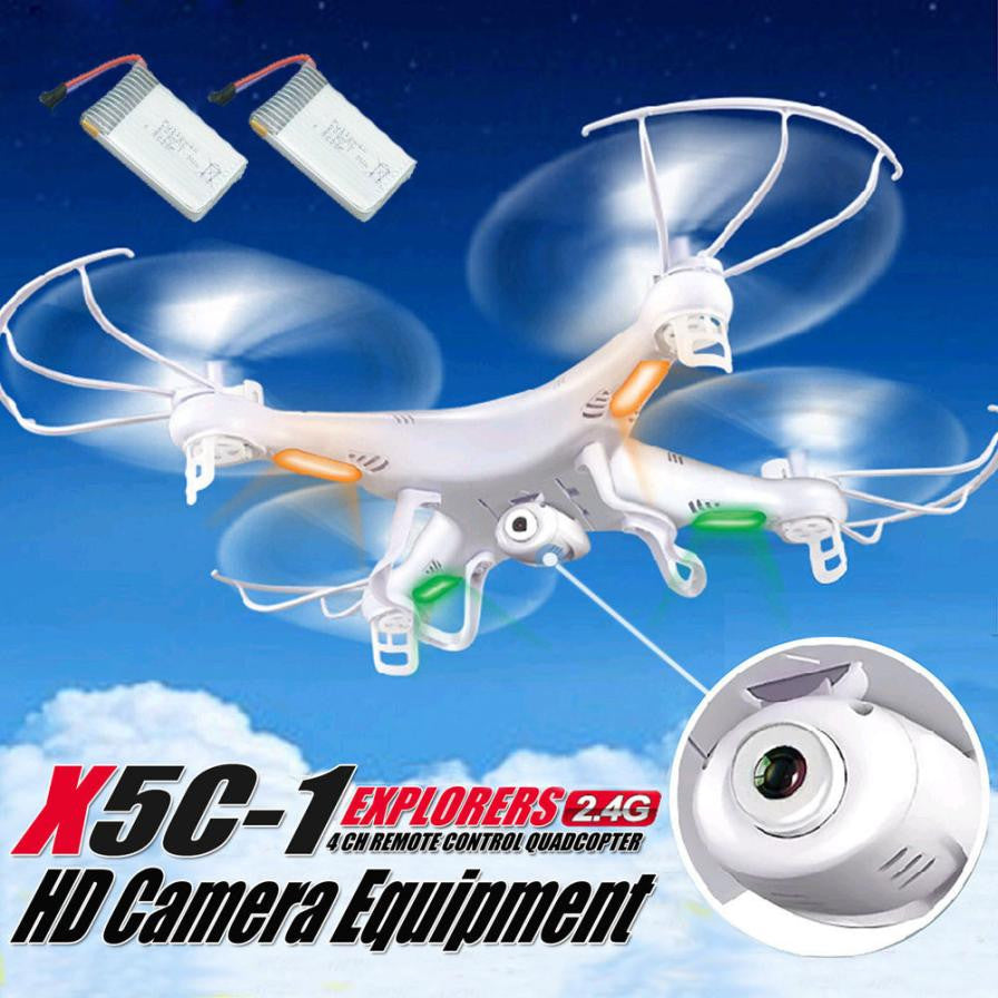 Mini Drone with camera HD X5C-1 2.4GHz 4CH 6 Axis RC Quadcopter Drone RTF With HD Camera + 2PC Battery - DirectM