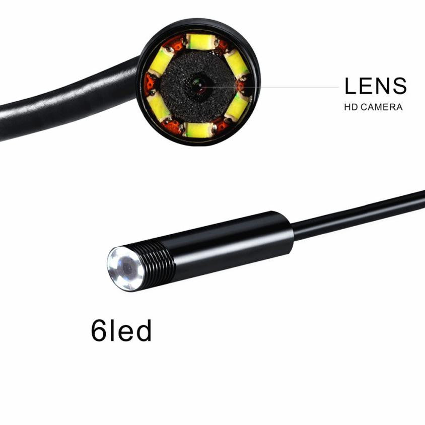 2 in1 Android USB Endoscope Inspection 7mm Camera 6 LED HD IP67 Waterproof 30fps OTG With Retail Package High Quality #2515 - DirectM