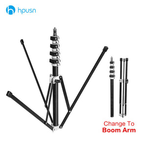 HPUSN B5 Collapsible 210cm Light Stand 6.9ft Metal portable foldable tripod for studio Flash lighting Kits support 5 section - DirectM