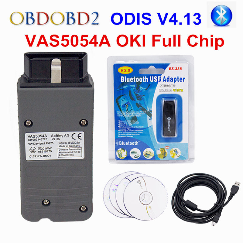 ODIS V4.13 VAS5054A OKI Full Chip VAS 5054A Bluetooth USB For Audi VAS5054 A Support UDS Protocol Car Diagnostic Tool Scanner - DirectM