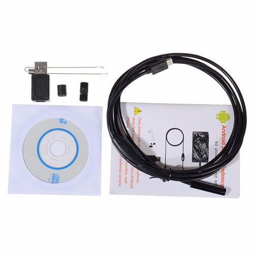 7mm 6LED Lens 2 Meters Endoscope for Android Windows IP67 Waterproof USB Inspection Camera Vehicle Borescope - DirectM