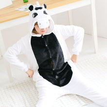 Adult winter unicorn flannel cartoon pajamas hooded animal - DirectM
