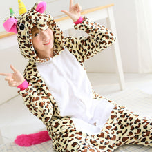 Adult winter unicorn flannel cartoon pajamas hooded animal - DirectM