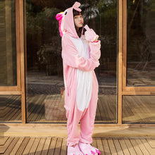 Adult winter unicorn flannel cartoon pajamas hooded animal - DirectM