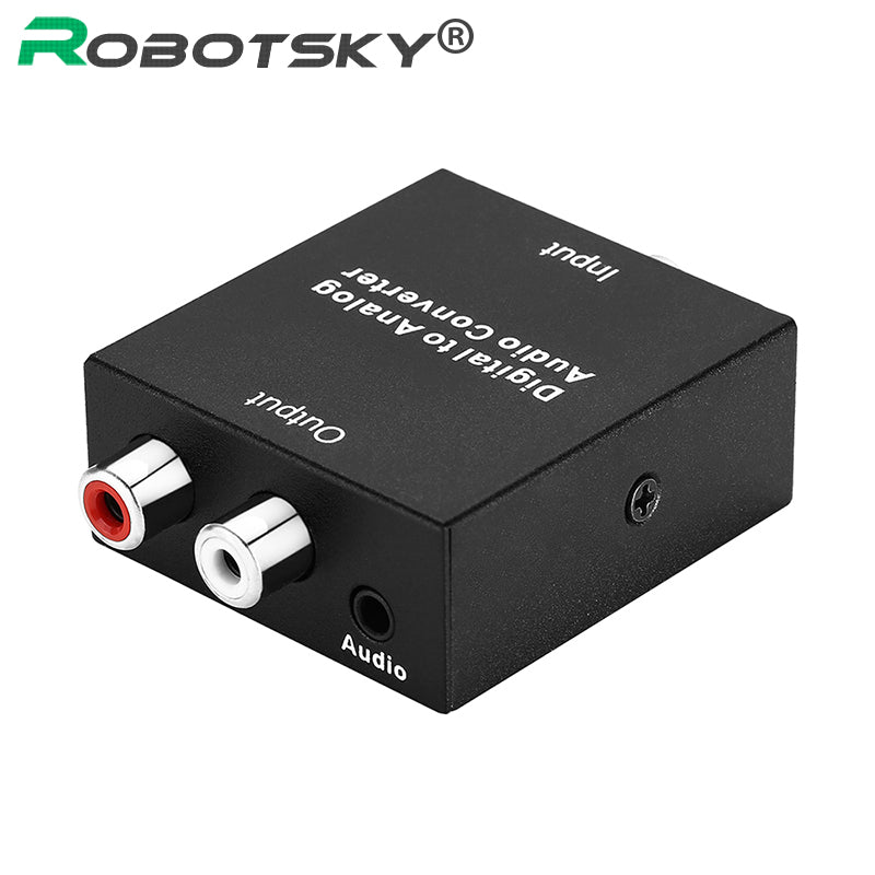 3.5MM Digital to Analog Audio Converter Adapter Optical Coaxial Toslink RCA L/R Audio Adapter for HDTV US/EU/UK Plug - DirectM