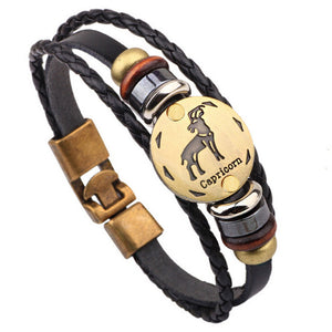 12 Constellations Leather Fashion Bracelet - DirectM