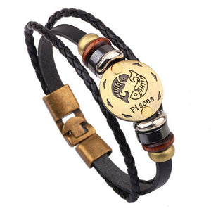 12 Constellations Leather Fashion Bracelet - DirectM