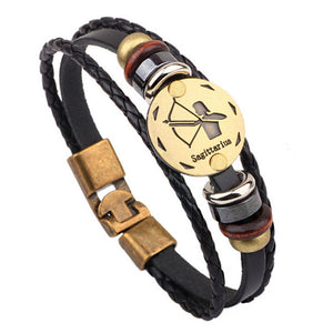 12 Constellations Leather Fashion Bracelet - DirectM