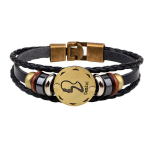 12 Constellations Leather Fashion Bracelet - DirectM