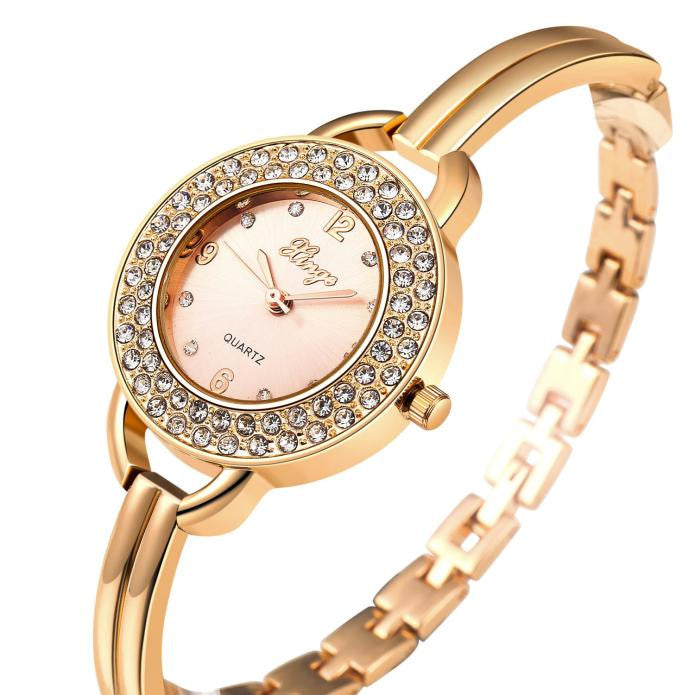 Women Rhinestone Bangle Watch And Bracelet Set - DirectM