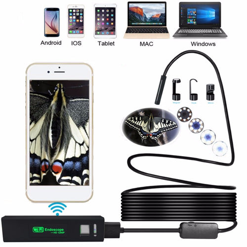1200P HD WiFi Inspection Camera Endoscope 3.5m Tube 8mm Waterproof 8 LED Lens With Wireless Transmitter For Outdoor Testing - DirectM