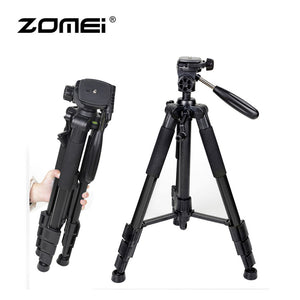 Zomei Professional Aluminum Folding Portable Travel Tripod with 3-way Pan Head Bag for SLR DSLR Camera Q111 Drop Shipping - DirectM