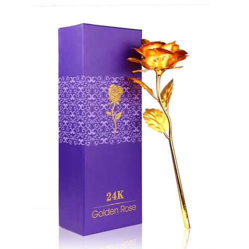 2017 New Creative Women's Gift 24K Gold Plated Rose Flower Decoration Artificial flowers For Mother's Day Friend Christmas - DirectM