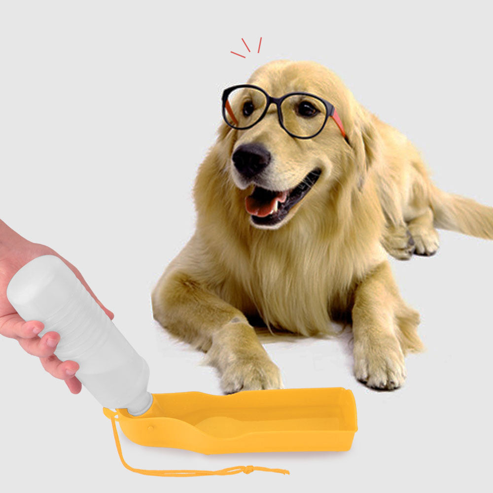 Portable Foldable Pet Travel Water Drinking Bottle Dispenser Feeder with Bowl for Dog Cat Puppy - DirectM