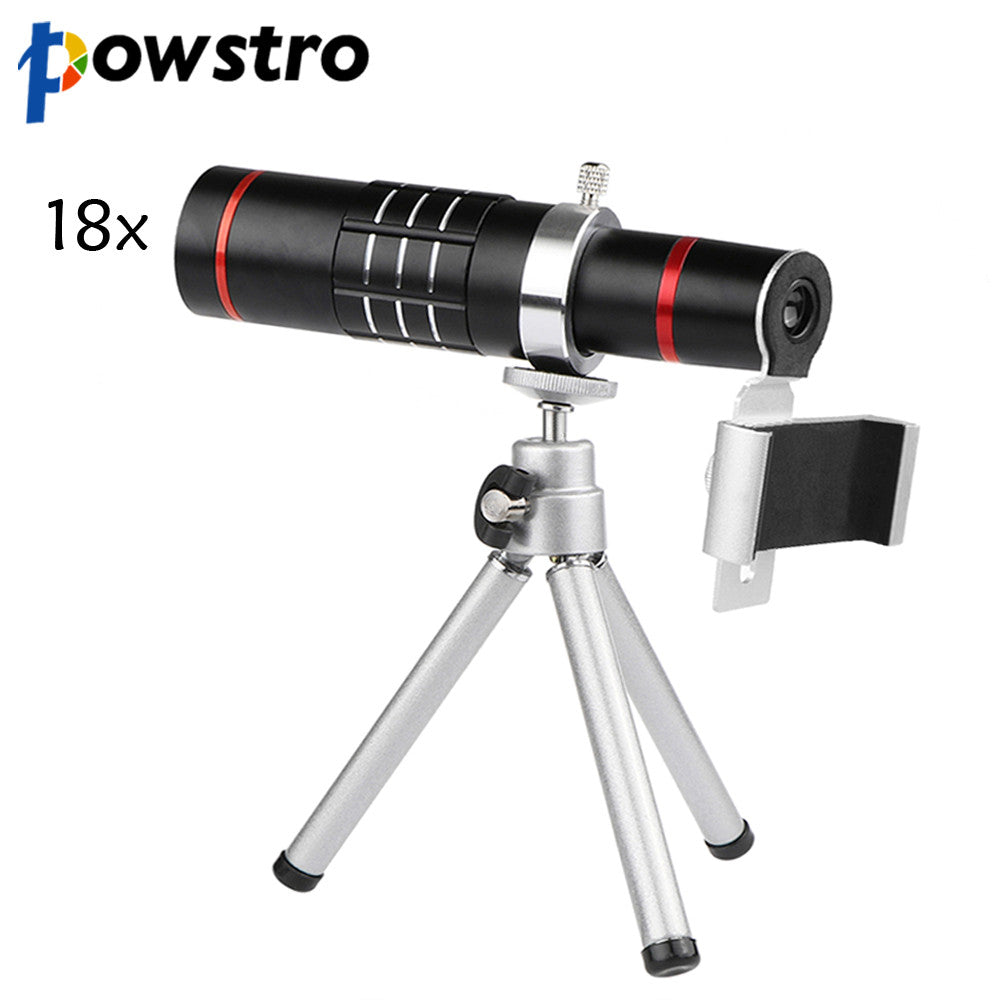 18X Optical Zoom Phone's Telescope Camera Lens POWSTRO With Stand For iPhone 6 7, Samsung, Sony - DirectM
