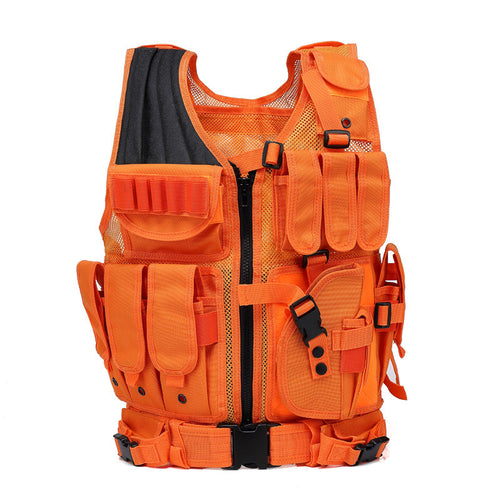 GNNFIC Bright Orange Sleeveless Hunting Vest For Men - DirectM