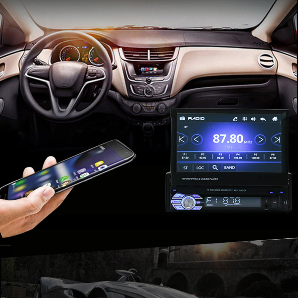 Universal 7in TFT Touch Screen HD Car DVD-player Stereo Radio Tuner Audio GPS Memory Navigator Bluetooth Automotion 1 Din - DirectM