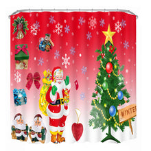 3D Christmas Waterproof Polyester Bathroom Shower Curtain Decor with 12 Hooks - DirectM