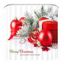 3D Christmas Waterproof Polyester Bathroom Shower Curtain Decor with 12 Hooks - DirectM