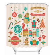 3D Christmas Waterproof Polyester Bathroom Shower Curtain Decor with 12 Hooks - DirectM