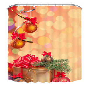 3D Christmas Waterproof Polyester Bathroom Shower Curtain Decor with 12 Hooks - DirectM