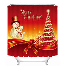 3D Christmas Waterproof Polyester Bathroom Shower Curtain Decor with 12 Hooks - DirectM