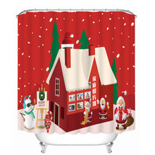 3D Christmas Waterproof Polyester Bathroom Shower Curtain Decor with 12 Hooks - DirectM