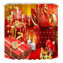 3D Christmas Waterproof Polyester Bathroom Shower Curtain Decor with 12 Hooks - DirectM