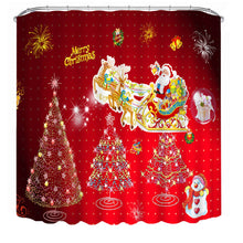 3D Christmas Waterproof Polyester Bathroom Shower Curtain Decor with 12 Hooks - DirectM