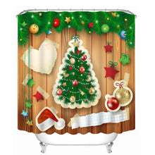 3D Christmas Waterproof Polyester Bathroom Shower Curtain Decor with 12 Hooks - DirectM