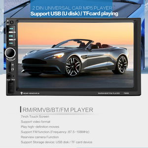 2017 New 7060B 7 inch Bluetooth Vehicle Auto Car MP5 Video Player In Touch Screen Support MP3 USB TF AUX FM & Remote Control - DirectM