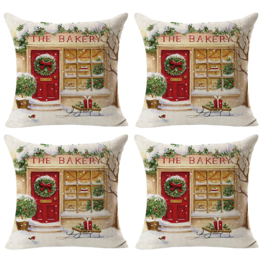 4PCS Linen Square Throw Flax Pillow Case Decorative Cushion Pillow Cover - DirectM