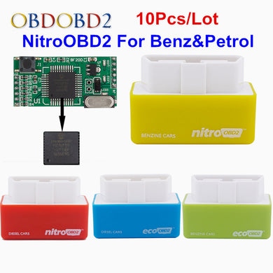 10pcs/Lot Benzine&Petrol Cars Nitro OBD2 Plug&Drive OBD2 ECU Chip Tuning BOX OBD2 Car Diagnostic Scanner Yellow Color NitroOBD2 - DirectM