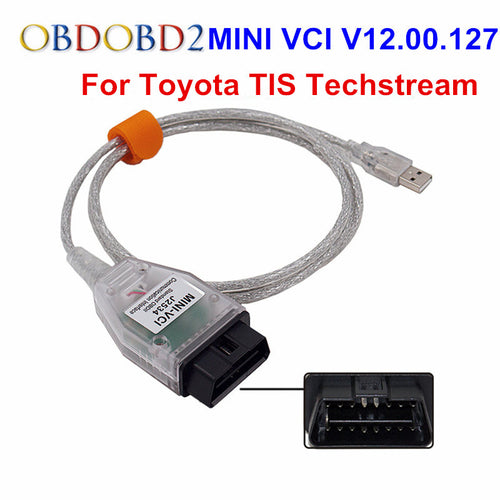 Best Quality V12.00.127 MINI VCI Interface For Toyota TIS Techstream MINIVCI FT232RL Chip J2534 OBDII OBD2 Diagnostic Tool - DirectM