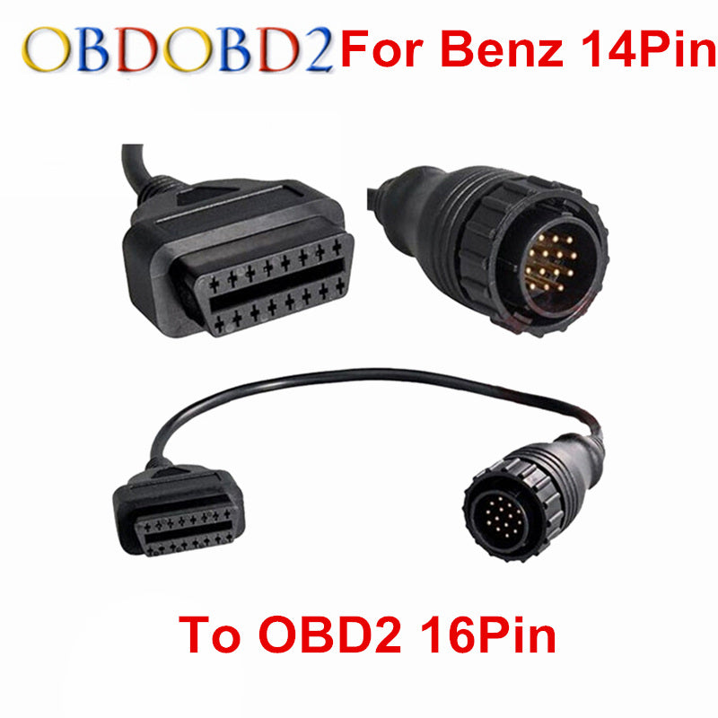 For MB 14 Pin To OBD2 16 Pin Cable Car Diagnostic Connector Sprinter For MB 14Pin To 16Pin OBD OBDII Adapter - DirectM