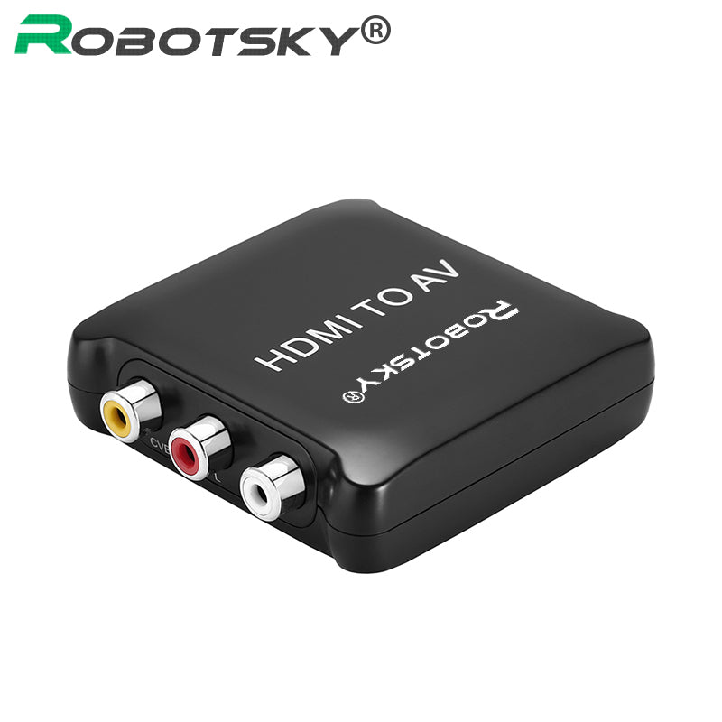 HD Video Converter Box RCA CVSB L/R AV to HDMI Converter Adapter 1080P HDMI2AV NTSC PAL Output For HDTV DVD Displayer Projector - DirectM