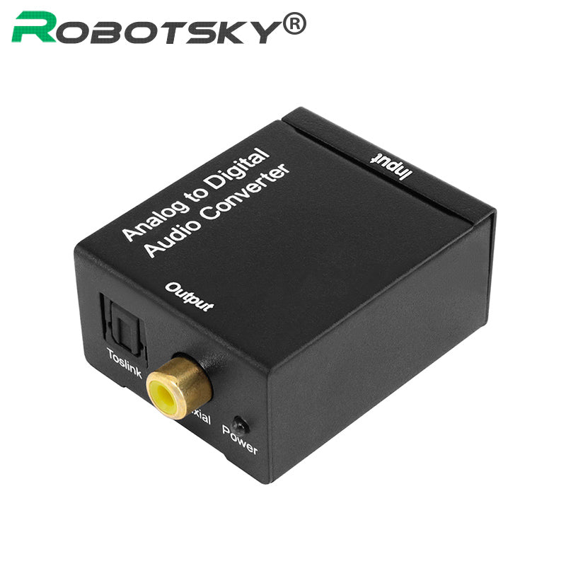New Analog To Digital Audio Converter Adapter SPDIF Coaxial L/R RCA&Optical Toslink Audio Converter Analog To Digital Adapter - DirectM