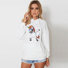 Women Long Sleeve Hooded Unicorn Print Hoodies Sweatshirt Pullover Tops - DirectM