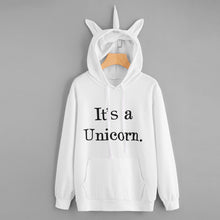 Womens Unicorn Print Long Sleeve Hoodie Sweatshirt Jumper Hooded Pullover Tops - DirectM
