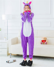 Adult Winter Rainbow Kigurumi Unicorn Pajamas Unisex Anime Hoodie Flannel Pyjama Cute Cartoon Unicornio Sleepwear Home Pijama - DirectM
